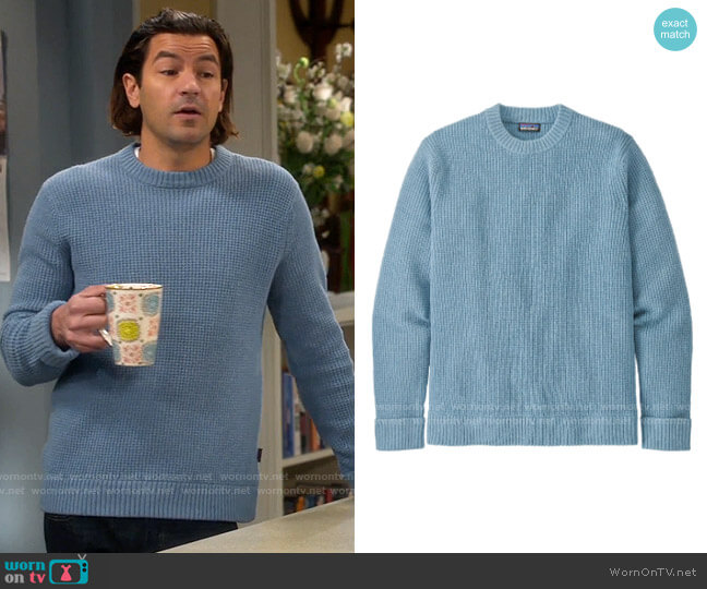 Patagonia Recycled Wool Blend Sweater in pgbe worn by Ryan Vogelson (Jordan Masterson) on Last Man Standing