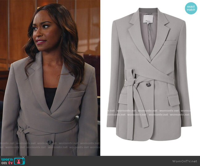 3.1 Phillip Lim Single Breasted Wrap Blazer worn by Rachel Audubon (Michelle Bathe) on All Rise
