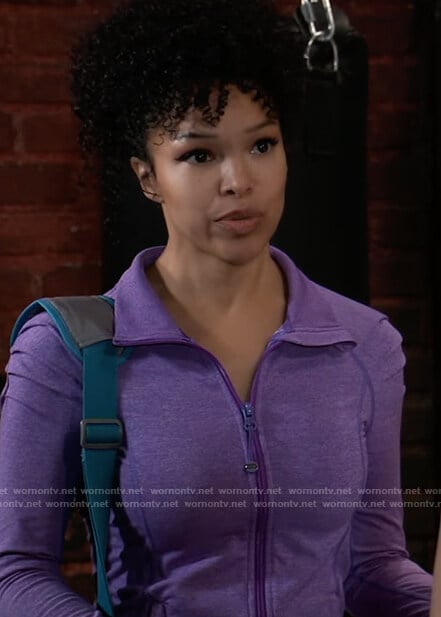 Portia’s purple jacket on General Hospital