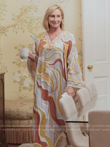 Sonja’s printed kaftan on The Real Housewives of New York City