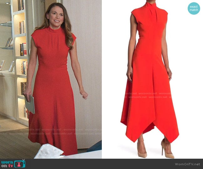 Proenza Schouler Mock Neck Crepe Maxi Dress worn by Liza Miller (Sutton Foster) on Younger