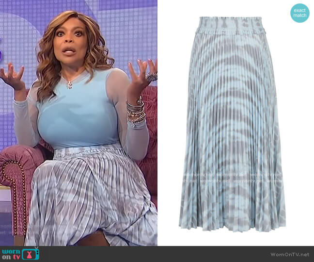 Proenza Schouler Pleated Tie-dye Skirt worn by Wendy Williams on The Wendy Williams Show