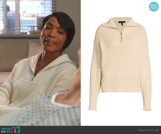 Rag & Bone Lena Half Zip Pullover worn by Athena Grant (Angela Bassett) on 9-1-1
