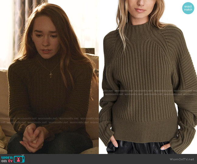 Rag & Bone Oakes Mock Neck Merino Wool Sweater worn by Angelina Meyer (Holly Taylor ) on Manifest