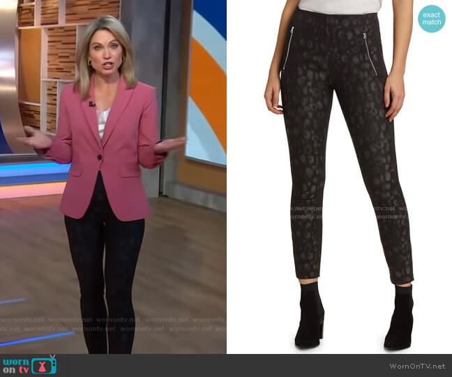 Rag & Bone Simone Leopard Leggings worn by Amy Robach on Good Morning America