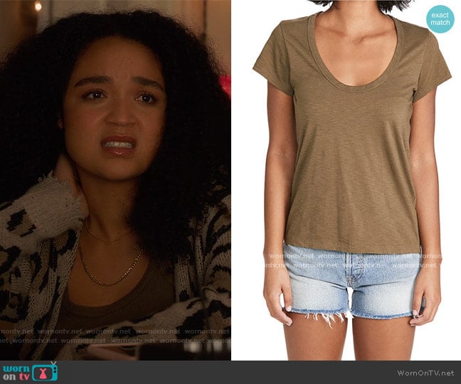 Rag and Bone The Slub U Neck Tee worn by Kat Edison (Aisha Dee) on The Bold Type
