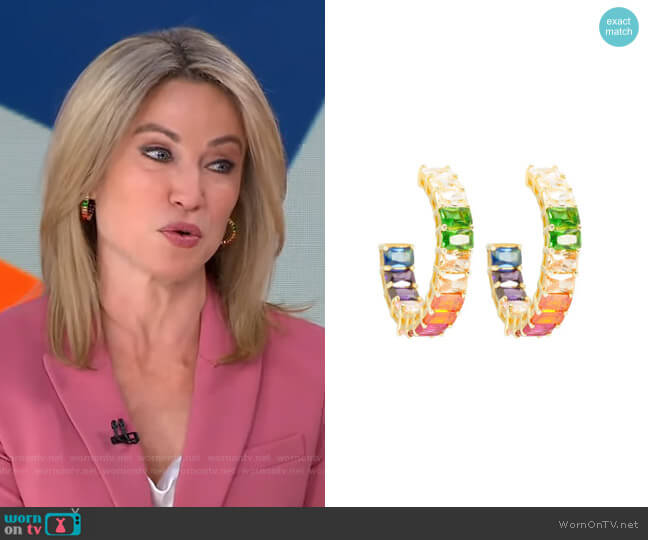 Ragen Emerald Rainbow Hoops worn by Amy Robach on Good Morning America