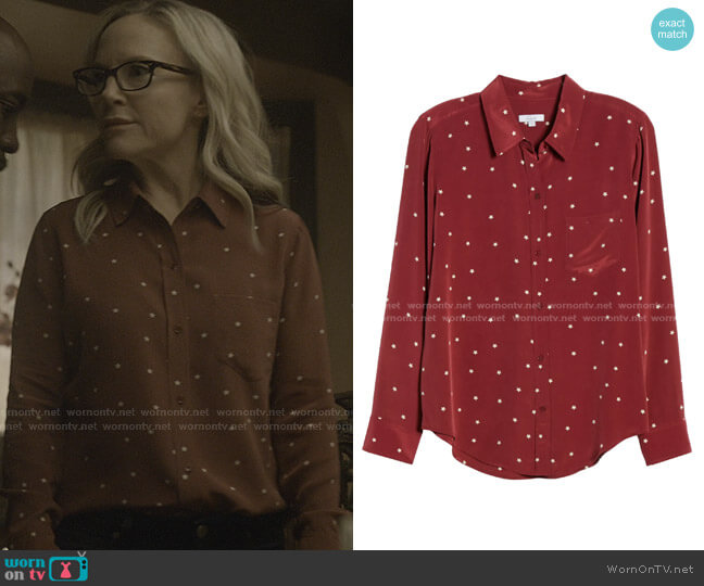 Rails Kate Print Shirt worn by Linda Martin (Rachael Harris) on Lucifer