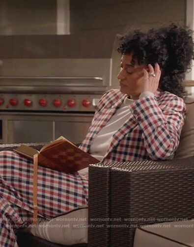 Rainbow’s gingham check blazer and pants on Black-ish