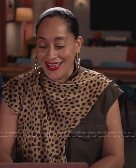 Rainbow’s mixed cheetah print dress on Black-ish