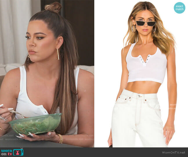 Re/done Henley Crop Top worn by Khloe Kardashian on Keeping Up with the Kardashians