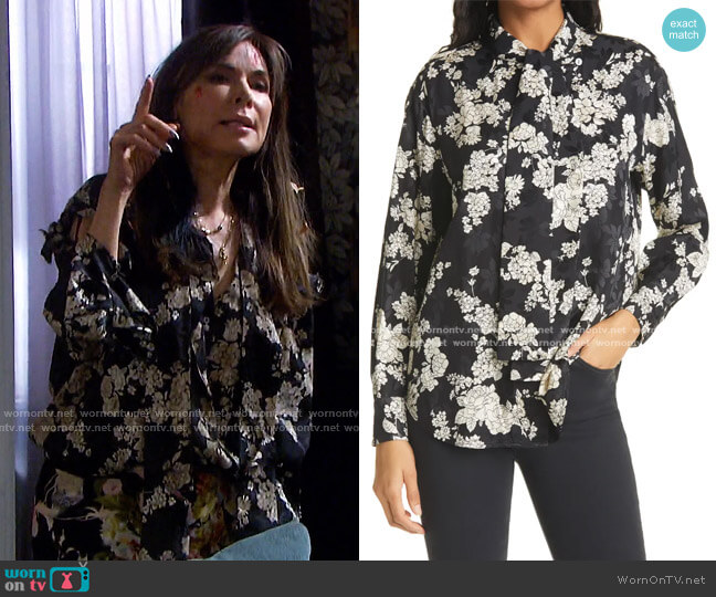 Rebecca Taylor Gabrielle Blouse worn by Kate Roberts (Lauren Koslow) on Days of our Lives
