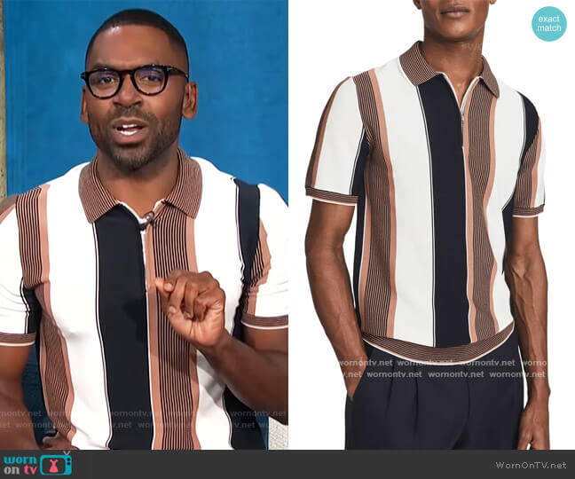Reiss Nicky Polo Shirt worn by Justin Sylvester on E! News