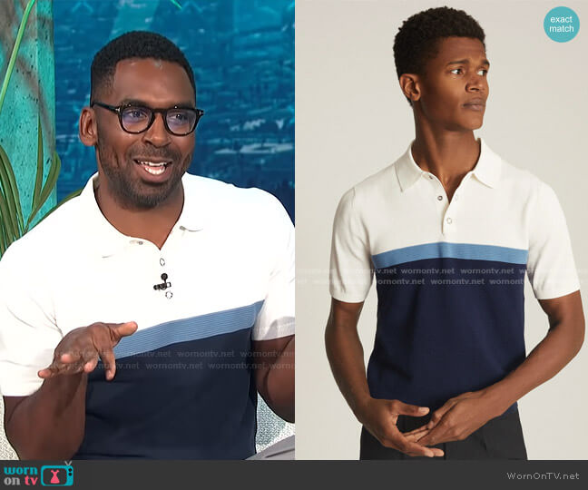 Reiss Christie Polo Shirt worn by Justin Sylvester on E! News