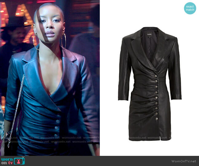 Retrofete Willa Leather Dress worn by Ella McFair (Andrea Bordeaux) on Run the World