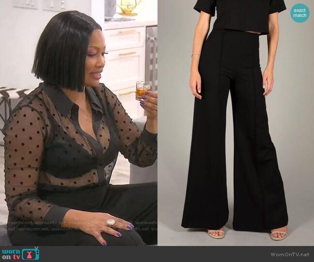 Ripley Rader Ponte Knit Wide Leg Pant worn by Garcelle Beauvais on The Real Housewives of Beverly Hills