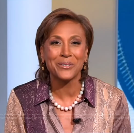 Robin’s snake print blouse on Good Morning America