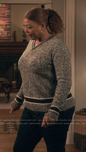 Robyn’s marled v-neck sweater on The Equalizer