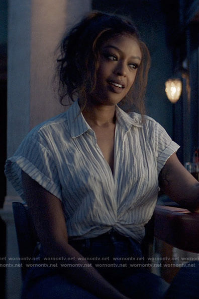 Ryan’s striped cropped shirt on Batwoman