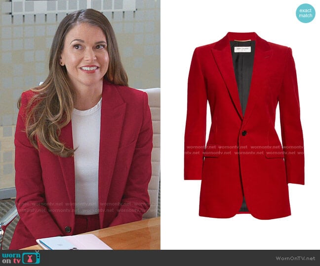 Saint Laurent Corduroy Blazer worn by Liza Miller (Sutton Foster) on Younger