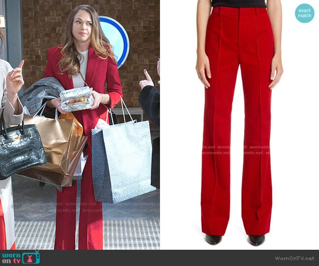 Saint Laurent Wide Leg Corduroy Pants worn by Liza Miller (Sutton Foster) on Younger
