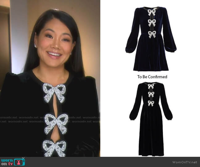 Saloni Camille crystal-Bow Dress worn by Crystal Kung Minkoff on The Real Housewives of Beverly Hills