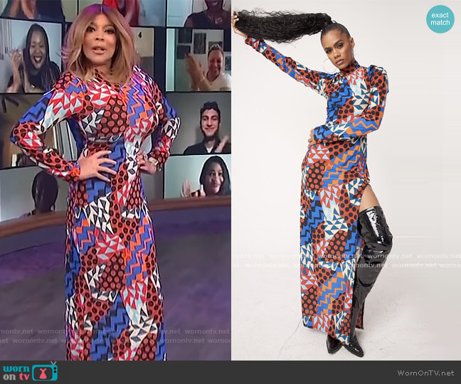 Sammy B Jade Geo Dress worn by Wendy Williams on The Wendy Williams Show