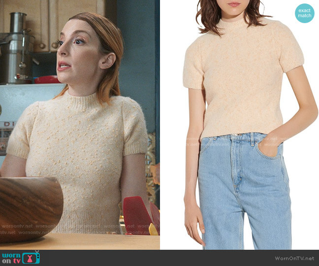 Sandro Valery Short Sleeved Marl Knit Sweater worn by Lauren (Molly Bernard) on Younger