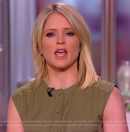 Sara’s khaki sleeveless jumpsuit on The View
