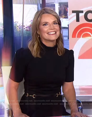 Savannah’s black belted dress on Today