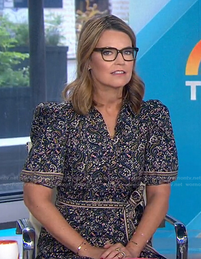 Savannah’s paisley puff sleeve dress on Today