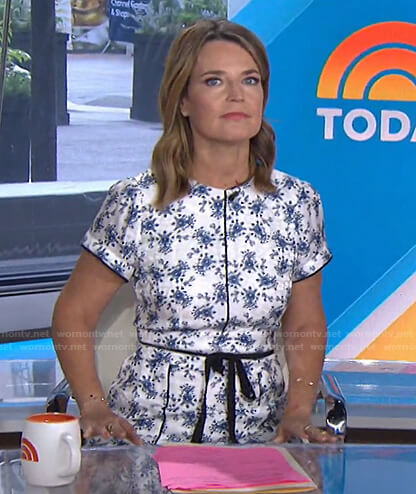 Savannah’s white floral tie waist dress on Today