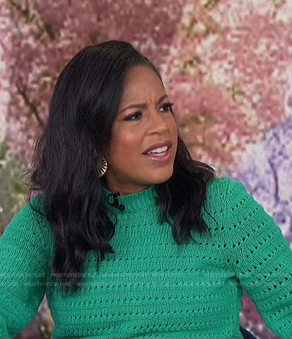 Sheinelle’s green pointelle sweater on Today