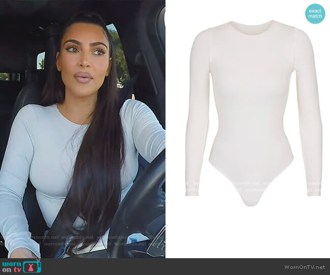Skims Long Sleeve Bodysuit worn by Kim Kardashian on Keeping Up with the Kardashians