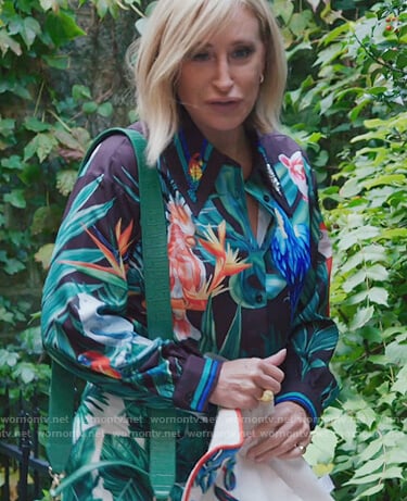 Sonja’s tropical print blouse on The Real Housewives of New York City