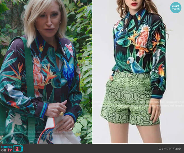 Sonja Forest Print Two Piece Set worn by Sonja Morgan on The Real Housewives of New York City