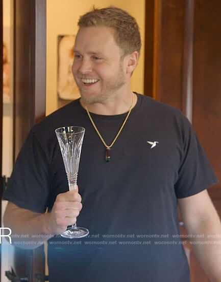 Spencer’s black bird logo tee on The Hills New Beginnings