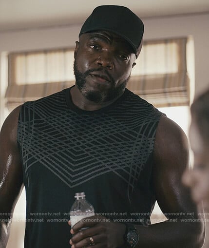 Stanley’s black printed tank on Good Girls