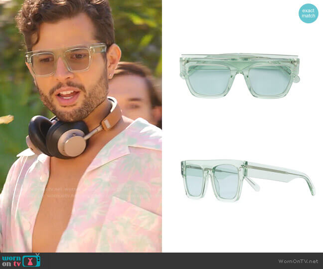 Stella McCartney Icy Ice Sunglasses worn by Sam Flores (Rafael de la Fuente) on Dynasty