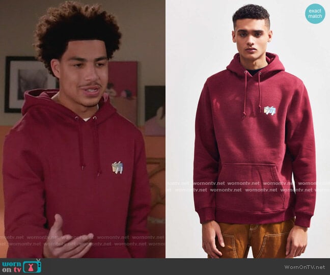 Stussy Cube Logo Hoodie worn by Andre Johnson Jr (Marcus Scribner) on Black-ish