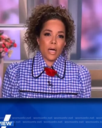 Sunny’s blue gingham check top on The View