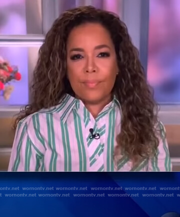 Sunny’s green stripe blouse on The View