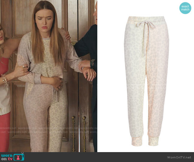 Sundry Leopard Jogger Pants worn by Kirby Anders (Maddison Brown) on Dynasty