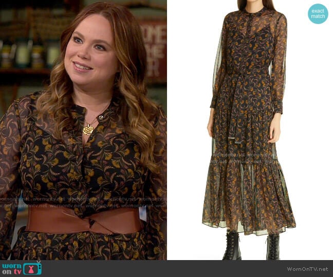 Ted Baker Lettii Deco Print Long Sleeve Dress worn by Kristin Baxter (Amanda Fuller) on Last Man Standing