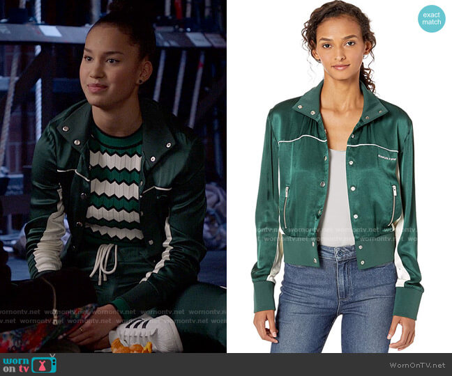 The Kooples Cropped Track Jacket worn by Gina (Sofia Wylie) on High School Musical The Musical The Series
