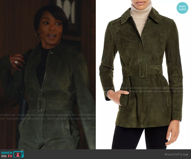 Theory Belted Suede Utility Jacket worn by Athena Grant (Angela Bassett) on 9-1-1