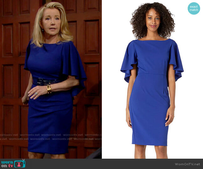 Trina Turk Cape Sleeve Dress worn by Nikki Reed Newman (Melody Thomas-Scott) on The Young and the Restless
