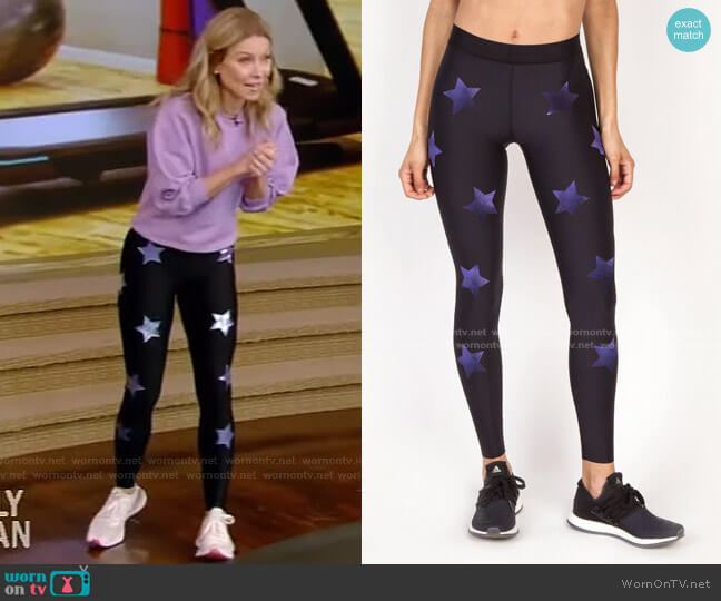 Ultracor The Lux Knockout Legging in NERO/IRIDESCENT PURPLE worn by Kelly Ripa on Live with Kelly and Mark