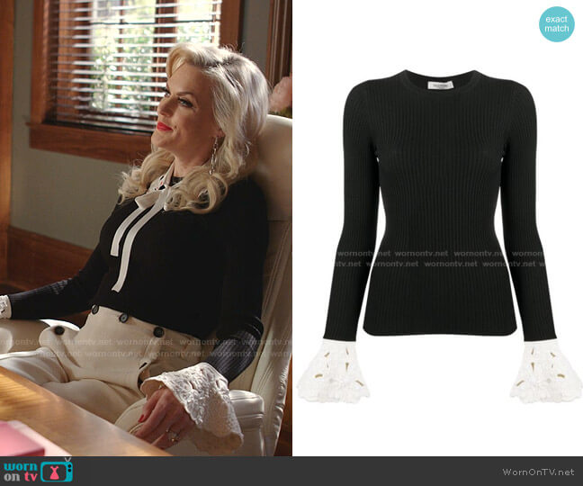 Valentino Flared Cuff Jumper worn by Alexis Carrington (Elaine Hendrix) on Dynasty