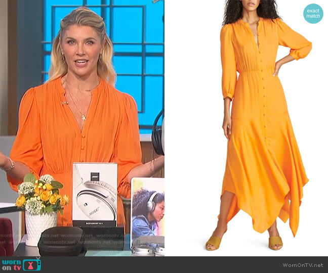 Veronica Beard Roksanda Handkerchief Hem Silk Blend Dress worn by Amanda Kloots on The Talk